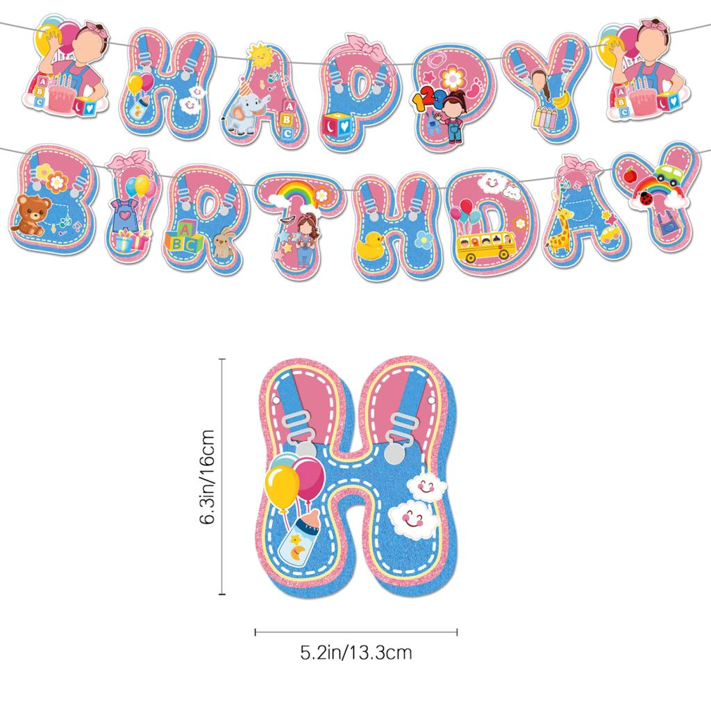 Ms. Rachel's Birthday Themed Party Decoration Banner Balloon Set