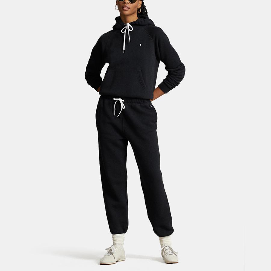 Polo Ralph Lauren Ss23 однотонные вышитые логотипы на резинке на талии, повседневные спортивные брюки женские, черные 211891560-003
