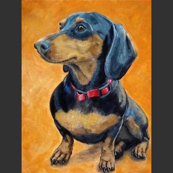 5D DIY Алмазная картина Милая маленькая черная собака Алмазная вышивка Набор для вышивки крестом Полный горный хрусталь Мозаика Домашний декор