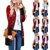 Women's Casual Long Sleeve Front Cardigan Gradual Christmas Printed Top Lightweight Jacket