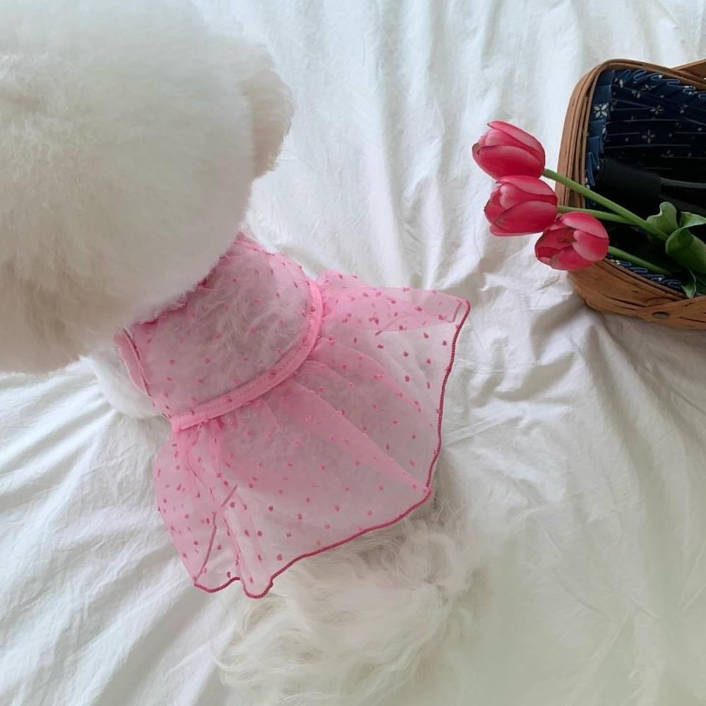 Soft Tulle Pet Princess Dress Breathable Mesh Cat Vest Dress Cute Cat Clothing Dogs Cats