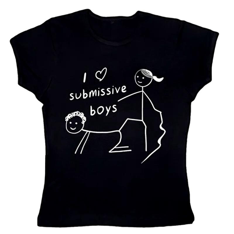 Grunge Punk Rock Hip Hop Aesthetic Print Crop Tops Slim Fit Chic Short Sleeve Tees Harajuku Retro Womens Aesthetic Clothes
