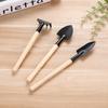 3pcs/Set Mini Gardening Tools Wood Handle Stainless Steel Potted Plants Shovel Rake Spade for Flowers Potted Plant