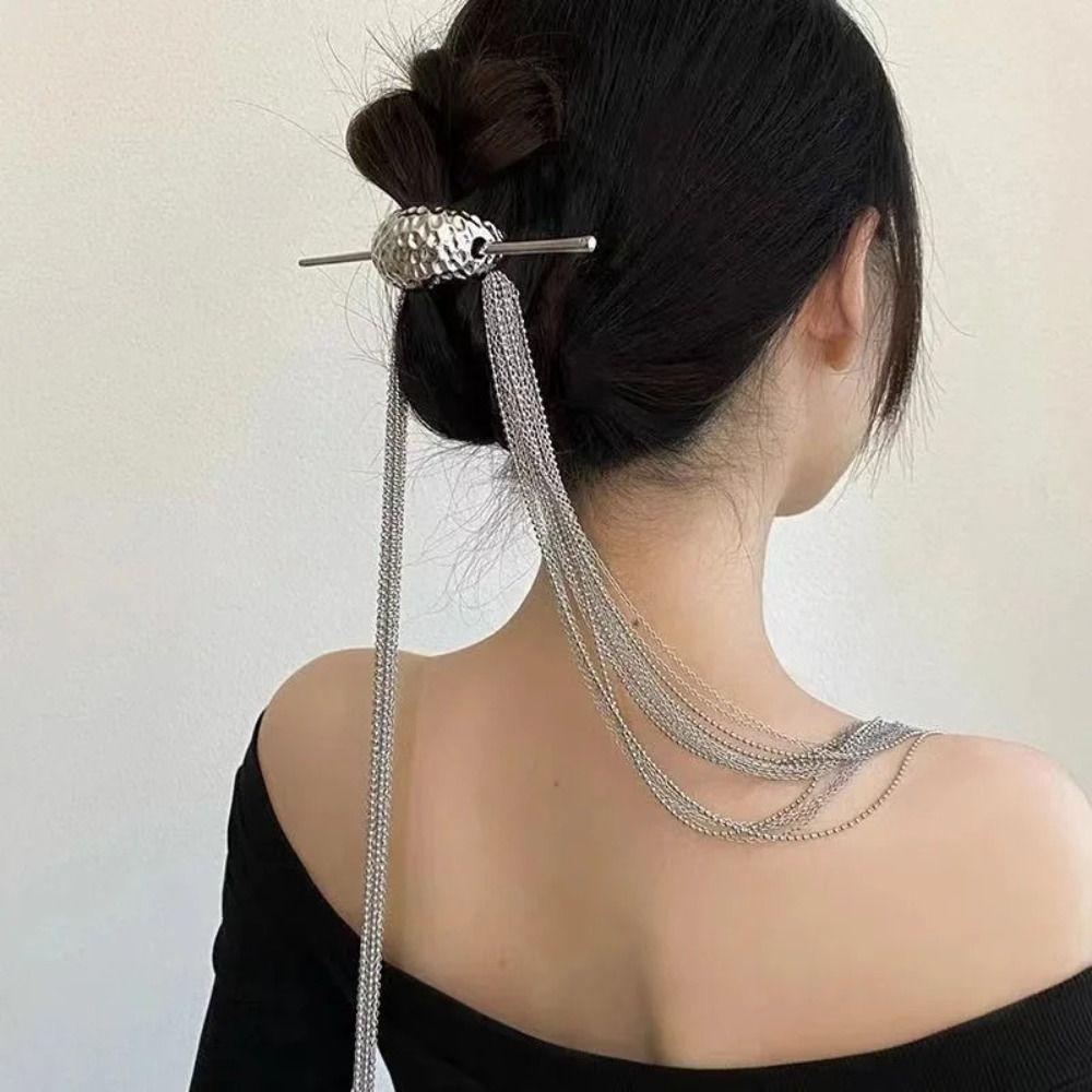 Alloy Tassel Ponytail Woven Chain Hairpins for Party and Dinner Dress Matching