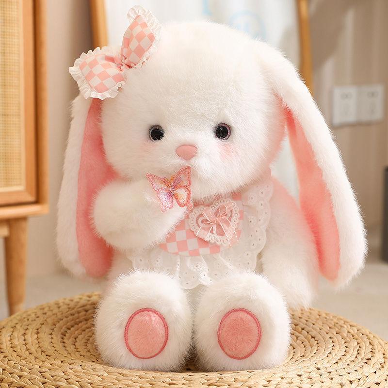 Cute Bear Doll White Rabbit Plush Toy Cat Doll Soothing Rag Doll Children'S Throw Pillow Birthday Gift