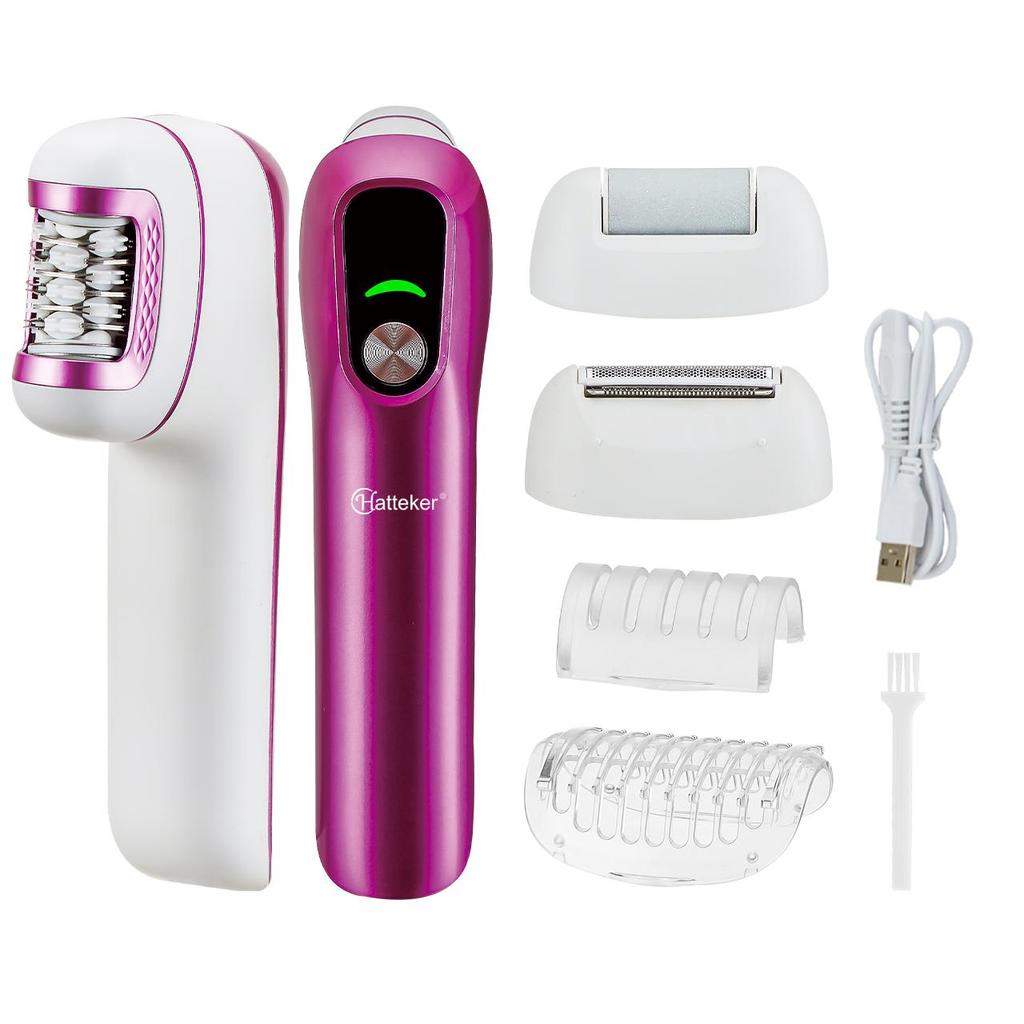 Hatteker Эпилятор 3-в-1 Женский электрический триммер Мягкое удаление волос для интимных зон Средство для удаления мозолей Пемза для ног