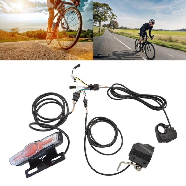 1 Комплект фонарей безопасности для велосипеда с сигналом, передней фарой и поворотниками. Быстрая установка Plug and Play