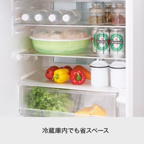 Like-it Colander Bowl with Lid, Tabletop Drainer, Approx. 30.7cm Diameter x 12.3cm High, Green, Made in Japan, STK-22