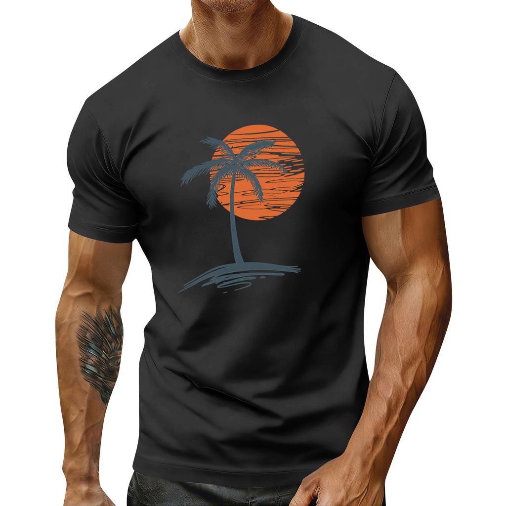 Мужская праздничная футболка с круглым вырезом и коротким рукавом, повседневная спортивная футболка