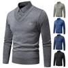 Autumn And Winter New Collection With Fleece Fake Two Piece Long Sleeved Polo Shirt For Men Fashionable And Casual Versatile Top