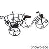 Handicraft Iron Iron Made Rickshaw Shape Showpiece with A Fruit Basket Of Dia-7.5inch Storage Basket (Pack of 1)