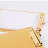 Stainless Steel Paper Organizer Golden File Folder Menu Paper Holder Writing Clipboard  Office