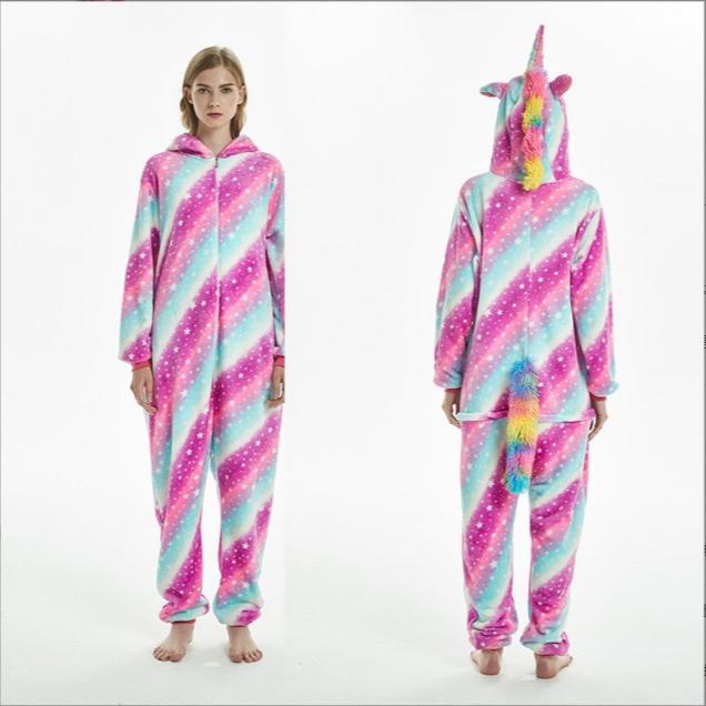 Мужская и женская домашняя одежда осень-зима с капюшоном, комбинезон с изображением животных из мультфильмов, фланелевая домашняя одежда на молнии спереди