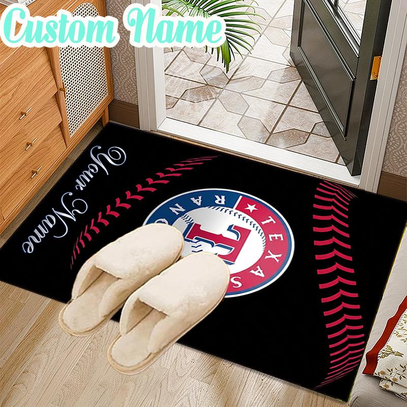 Custom Name Texas Baseball Rug Office Rug Chair Mat Non Slip Carpet Rugs for Bedrooms Dining Room Living Room Home Decor gifts