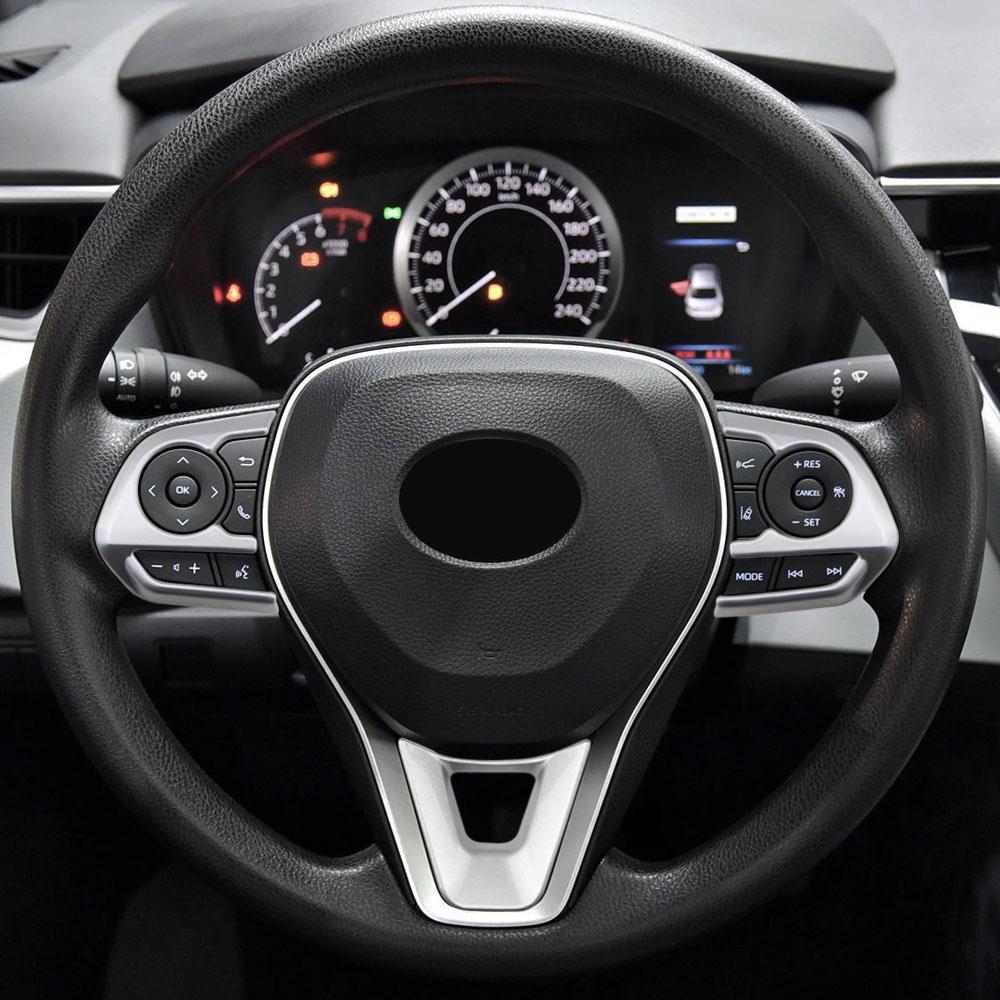Car Steering Wheel Button Panel Trim Sequins for Toyota RAV4 RAV 4 Corolla Avalon 2019 2020 Accessories ABS