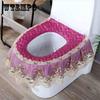 Бытовой двухсторонний тканевый кружевной чехол для сиденья унитаза, утолщенный, водонепроницаемый, на молнии, универсальный, все включено, сиденье для унитаза