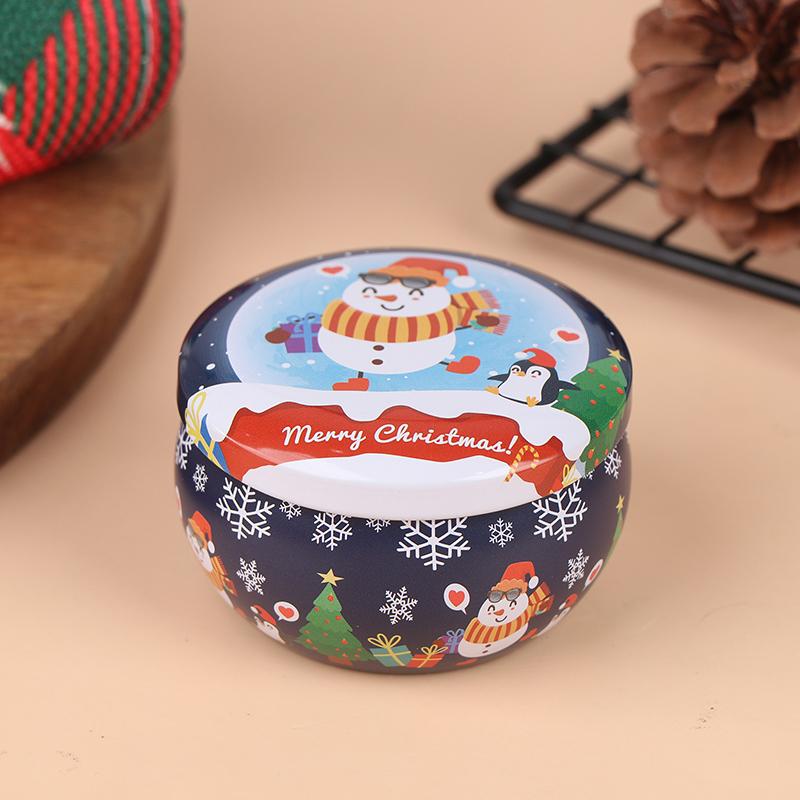 1Pcs Christmas Gift Box Metal Tin Candy Cookie Packaging Box Containers Kids New Year Gift Decor Xmas Party Supplies Navidad