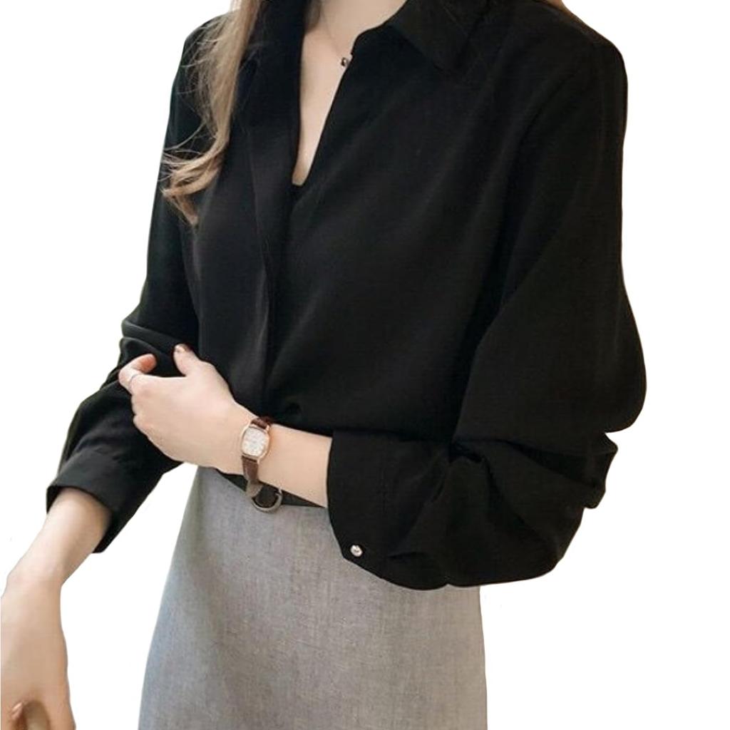 Long Thick Skipper 18202 Looks Going Stand Collar 18202 [Luna Berry] Blouse, Sleeve, Beautiful, Shirt, Office, Women's, (XL, Black) Chorus, Neat, Out,