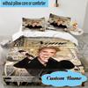 3PCS Custom Name Love Music Adele Bedding Set, Including 1pc Duvet Cover And 2pcs Pillowcases, Suitable for dorms and bedrooms Gift