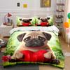 Cute Pug Print Bedding Set Sports Enthusiast 1 Duvet Cover 1/2 Pillowcases Adult and Children Bedding Set Luxury Gift
