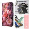 Pink Bouquet Pattern Shockproof Card Slots PU Leather Wallet Phone Case for iPhone,Samsung,Huawei,Xiaomi,Moto,Oppo,Google,Nokia,LG,Oppo...