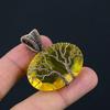 Двойное Древо Жизни Цитрин Кулон Медная Проволока Обернутый Кулон Цитрин Драгоценный Камень Кулон Медное Ожерелье Ручной Работы Для Нее
