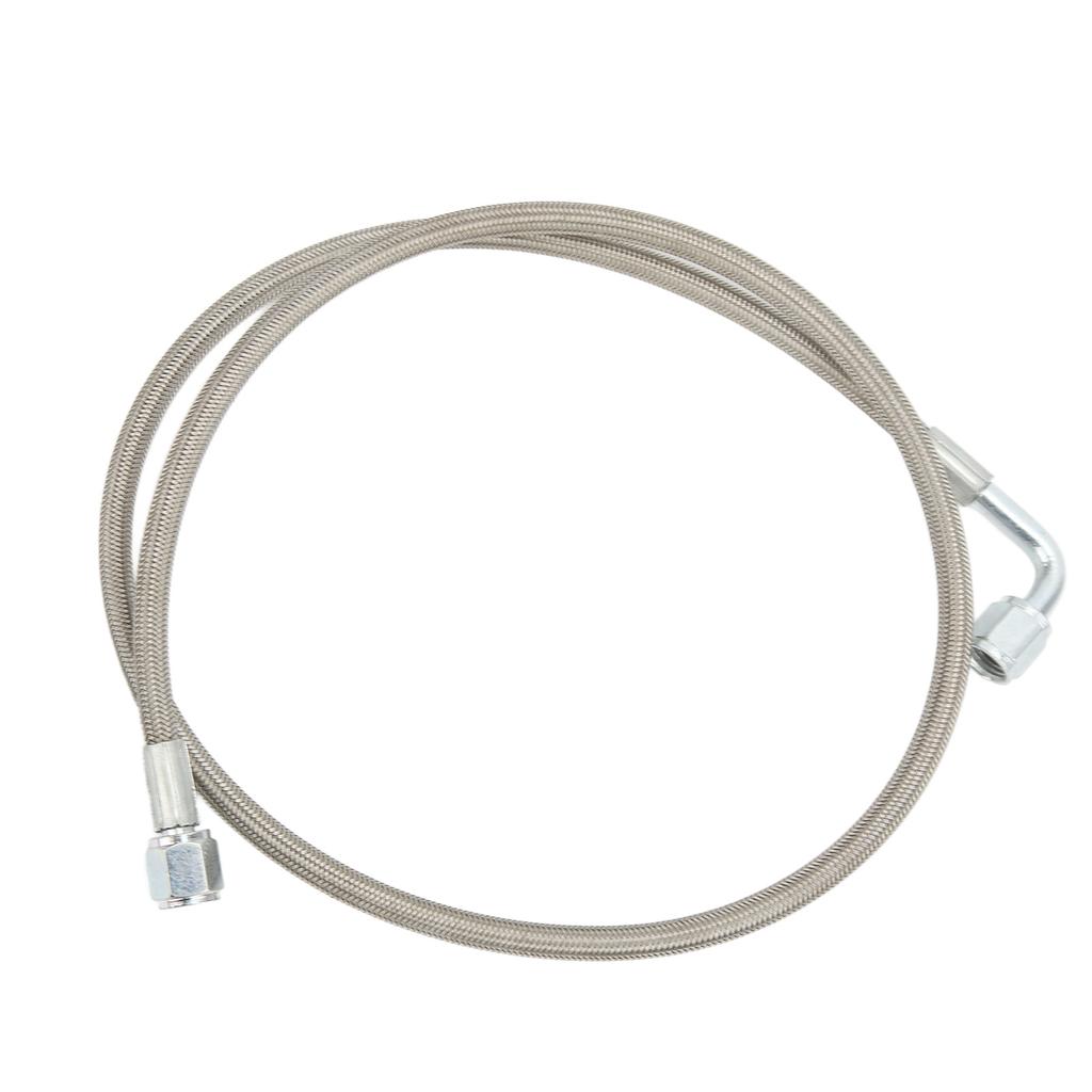 Турбо Маслоподающая Линия 4AN 90 Градусов Армированный Нержавеющей Сталью Маслоподающий Шланг Трубка Патрубок 48 Дюймов