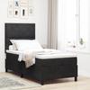 LED Boxspring Bed with Headboard Black 90 x 190 cm Velvet