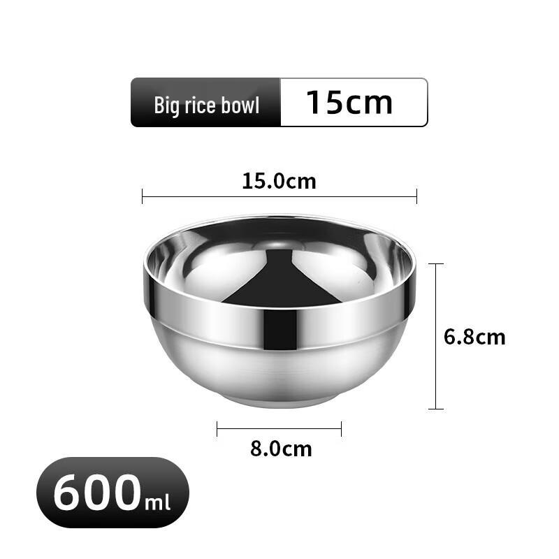 Homeglen Double-Wall Stainless Steel Heat-Insulated Rice & Soup Bowls