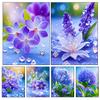 Diamond Painting Blooming Flower Cross Stitch Kits DIY Diamond Mosaic  Purple Flower New Arrivals Art Home Decor Handicraf Gift