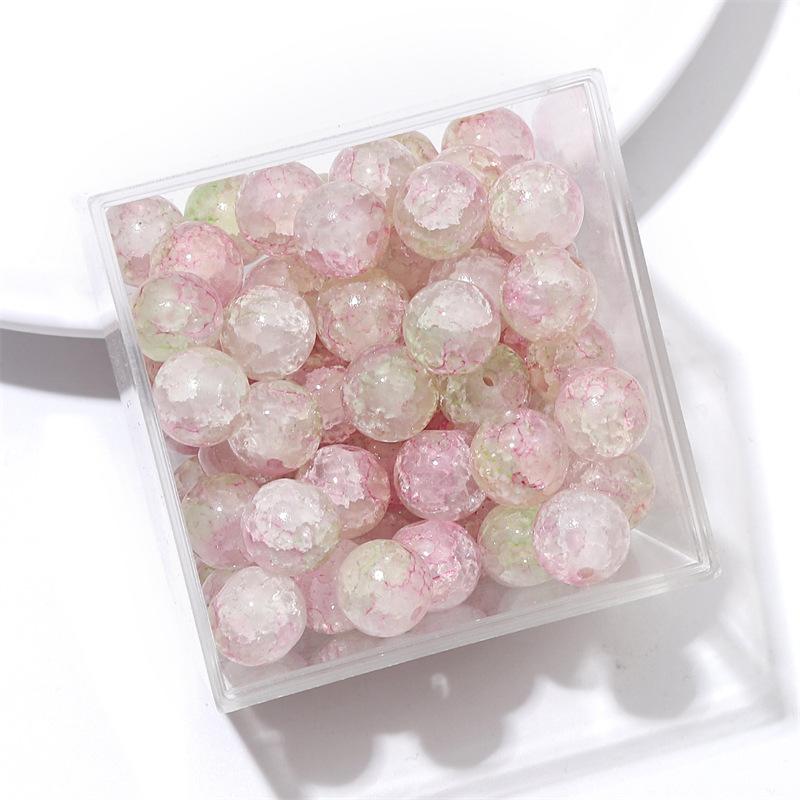 10 мм стеклянные бусины-попки Halo Inside Broken Round Бусины из глазури Ретро-бисер ручной работы Diy Ice Crack Jewelry Бусины-попки для изготовления ювелирных изделий