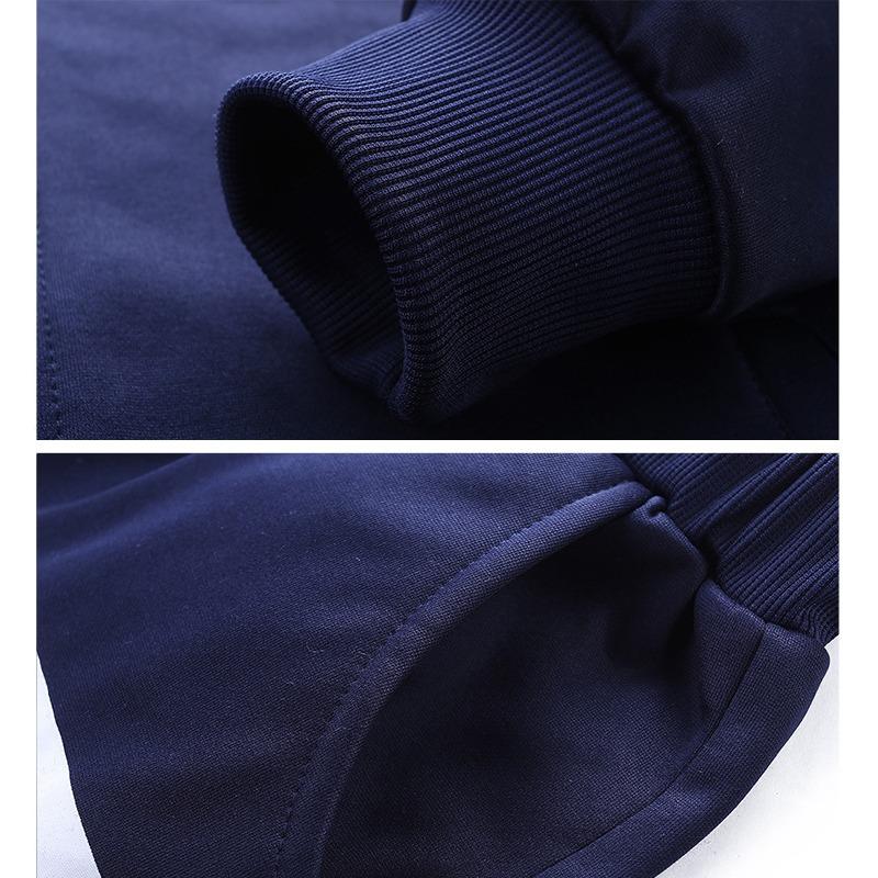 Мужской спортивный костюм с капюшоном на молнии, обычная флисовая ребристая толстовка для джоггеров из смеси хлопка