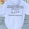 Personalised Be Kind Hoodie Dear Person Behind Me Mental Health Awareness Long Sleeve Sweatshirt