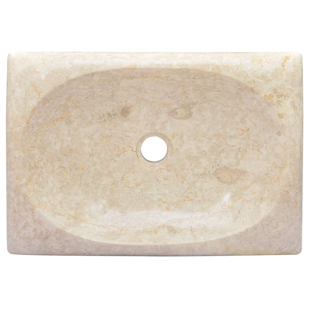 Cream Washbasin 50 x 35 x 10 cm Marble
