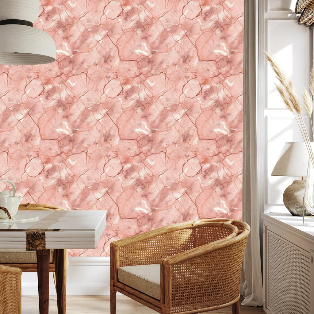 Coral and Peach Marble Wallpaper for Living Room and Bedroom 50x1000