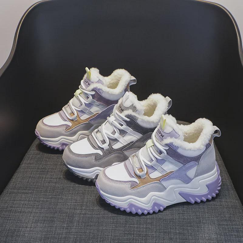 Autumn 2025 Women's Matte Leather Height-Enhancing Dad Shoes - Versatile Thick-Soled Casual Sport Sneakers