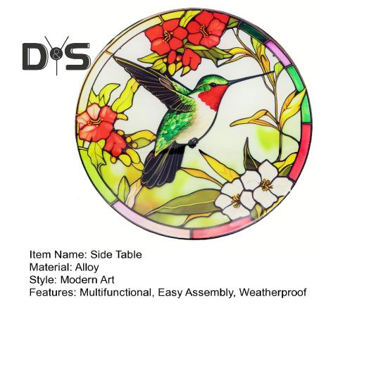 Металлический приставной столик диаметром 10,2 дюйма, круглый журнальный столик для патио, устойчивый к погодным условиям, подставка для цветочных горшков, вазы, для домашнего использования в помещении и на открытом воздухе