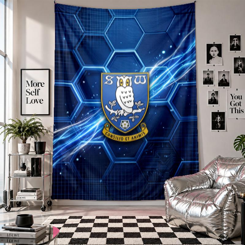 Sheffield Wednesday Football Wall Tapestry Home Decor Wall Hanging Cloth for Bedroom Living Room Background