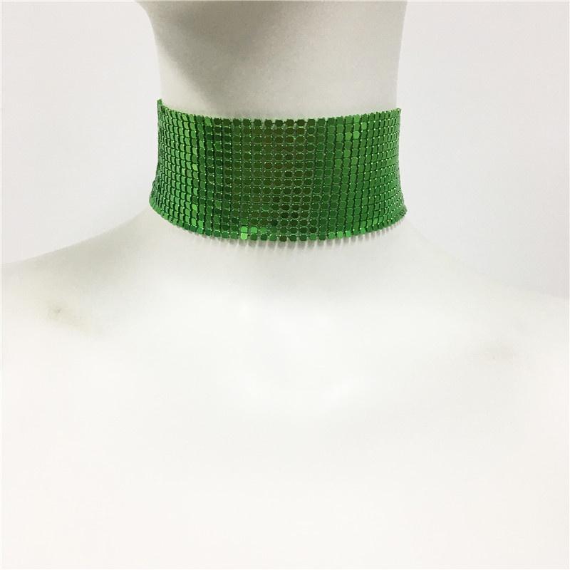 Модный орнамент чокер преувеличенное ожерелье хип-хоп пайетки панк-метал