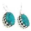 [P7126] - Turquoise 'Heaven' Silver Earrings - 15x10 Mm