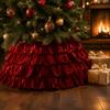Foldable Xmas Tree Pleated Skirts Round Christmas Tree Collar Christmas Tree Skirts  Office
