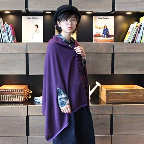 Осеннее пончо-шаль Нико цветов Киноми из мериносовой шерсти, стильное для женщин [Saifuku Co., Ltd.] (5 в наличии) Кардиган, Толстый, Накидка на осень/зиму, (Мокко) #07