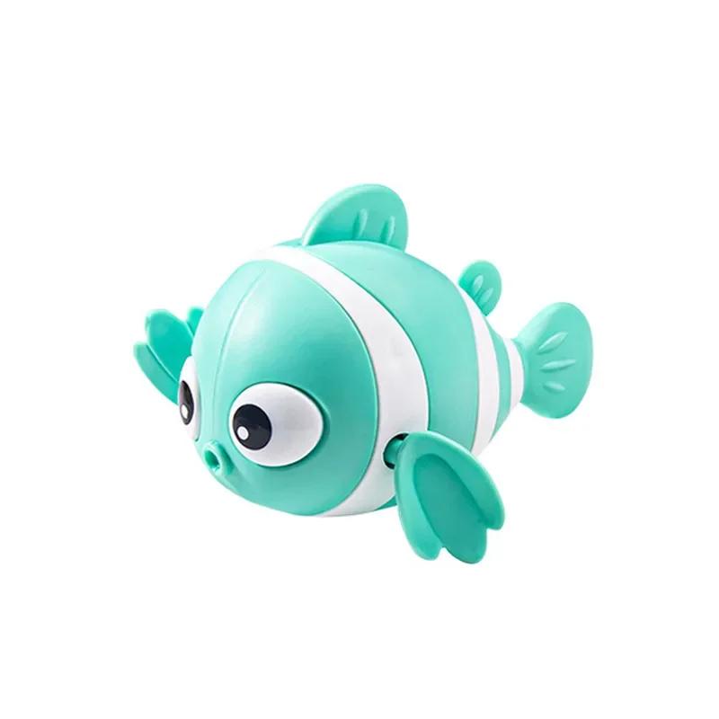 1PC Bath Toys Cute Swimming Clown Fish Bath Toy For Toddlers Floating Wind Up Toys For Boy Girl Newborn Baby Bathtub Toys