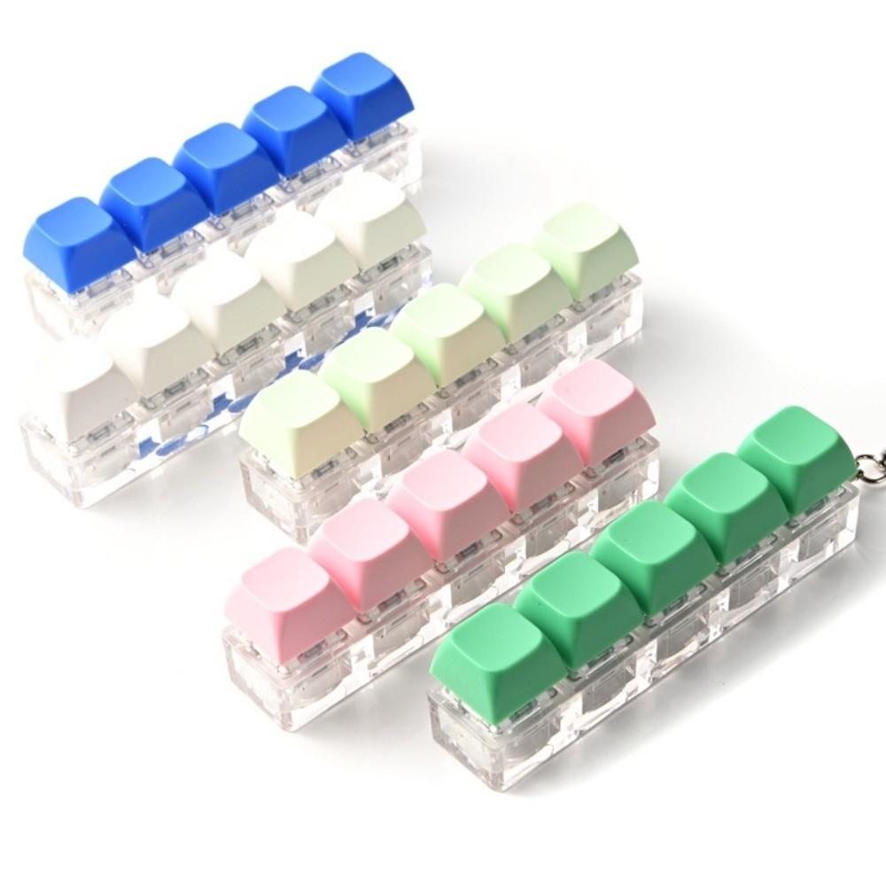 Key Button Decompression Toys 5 Keys Keyboard Fidget Keychain Relaxing Keycaps Keychain Toys  Adult
