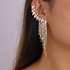 Преувеличенные модные серьги, геометрические серьги-цепочки с кисточками из стразов, легкие роскошные нишевые клипсы