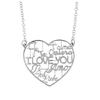 [Q9378] - Artisan Silver Necklace 'Love' Silver (rhodium-plated) - 26x25 Mm (I Love You)
