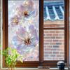 Flowers Window Privacy Film Stained Glass Tulip Butterfly Window Cling Static Glass Sticker for Home Kitchen Office