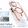For iPhone 15 Pro Max Magnetic Case TPU Acrylic Clear Phone Back Cover with Lens Protector Kickstand