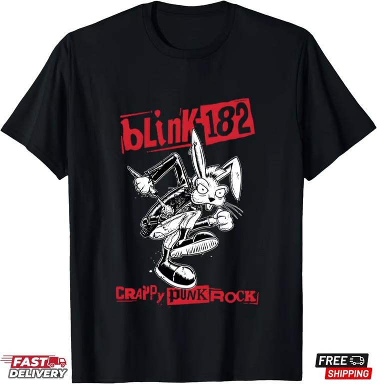 Blink-182 Band Music Tour 2025 T-Shirt Crappy Punk Rock Shirt Gift for Fans Unisex T-Shirt