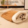 Cute Cat Sleeping Bag Pocket Type Semi-Closed Kitten Quilt Bed Cold Resistant Thickened Winter Cat Bed Winter